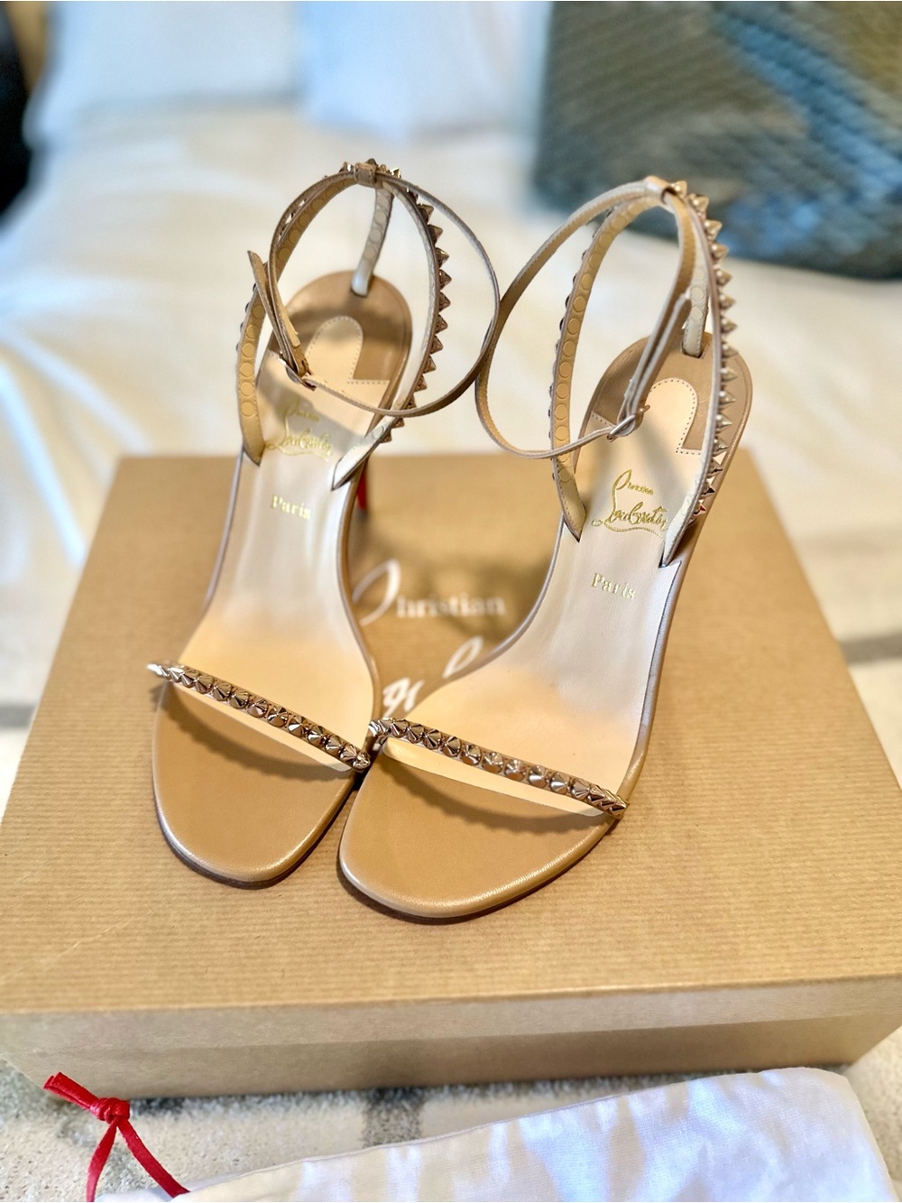 Size 36 So Me Studded Sandal (Women) Louboutin heel NWT